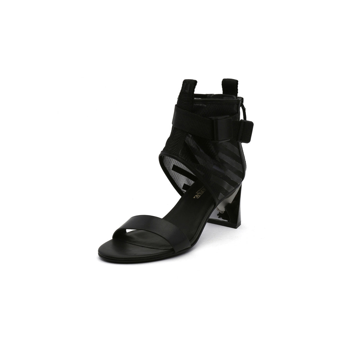 Open Toe Sandals with Wide Mesh Ankle Straps-1