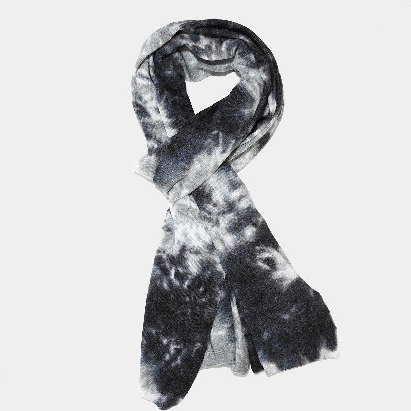 Tie-dye Knitted Hat Gloves Scarf Set Ladies-4