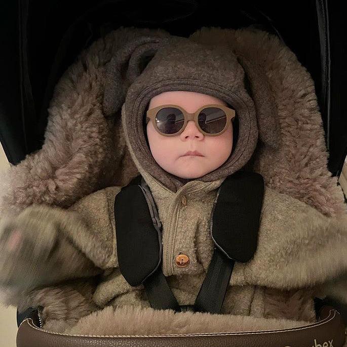 Black Natural Sheepskin Stroller Sleeping Bag - Mio NEGOZIO 🌹💐Mellow Concept StoreMellow Concept Store