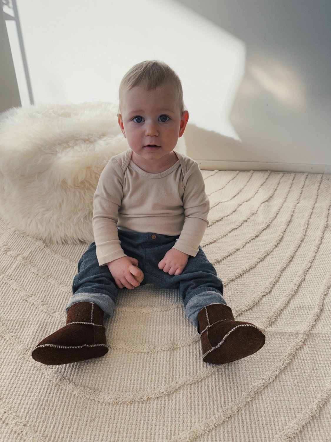Brown Baby Natural Sheepskin Boots - Mio NEGOZIO 🌹💐MellowConceptStoreMellowConceptStore
