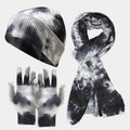 Tie-dye Knitted Hat Gloves Scarf Set Ladies-5