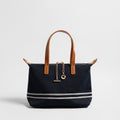Canvas Leather Trim Mini Tote – Convertible Crossbody Bag-0