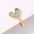Gold rhinestone nose ring, mini crown rhinestone nose ring, piercing crown nose clip-5