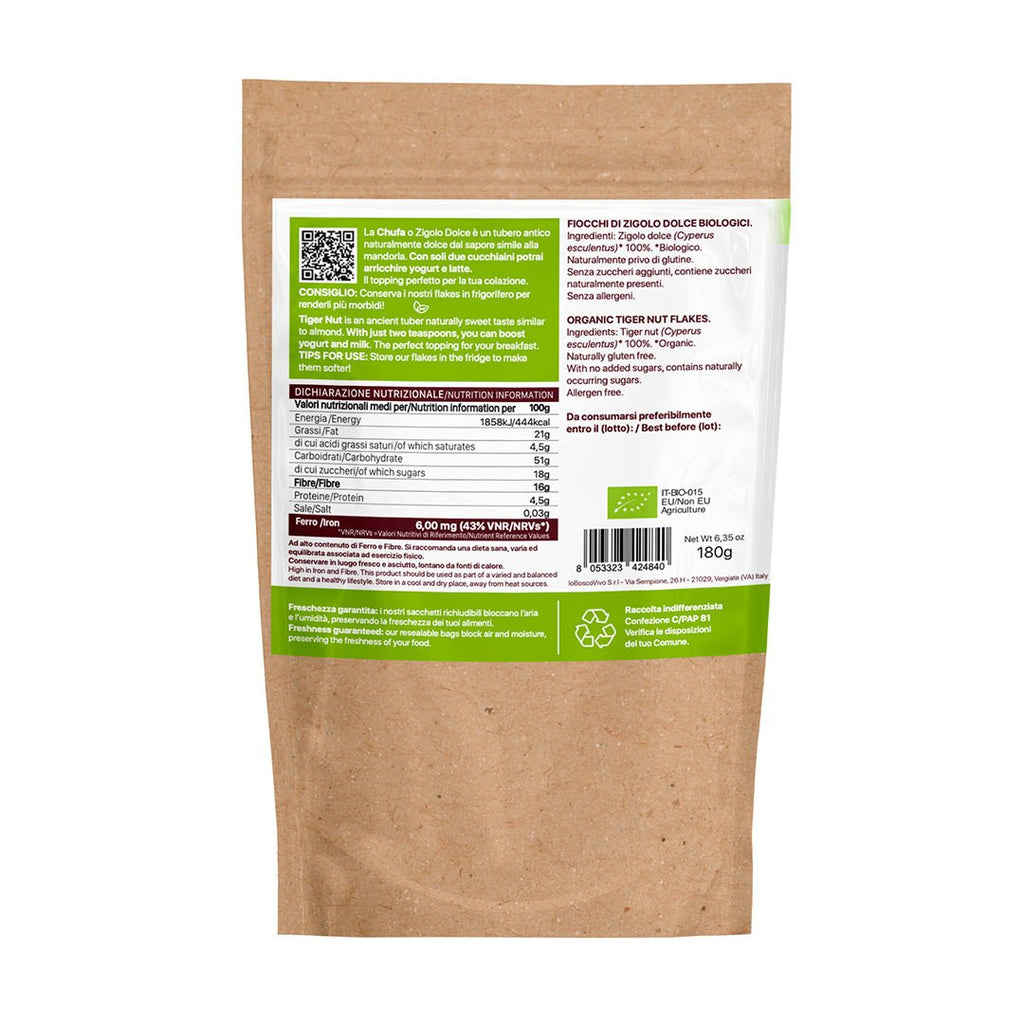 Fiocchi di Chufa Bio Senza Glutine e Zuccheri Aggiunti 180 g