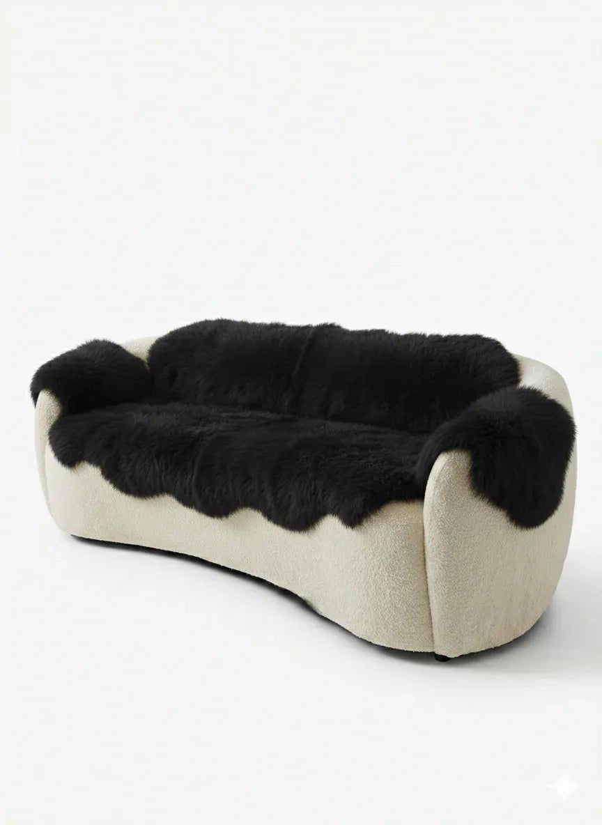 Genuine Black Sheepskin Couch Cover for Dogs — Natural Sofa Protector (Plastic-Free) - Mio NEGOZIO 🌹💐MellowConceptStoreMellowConceptStore