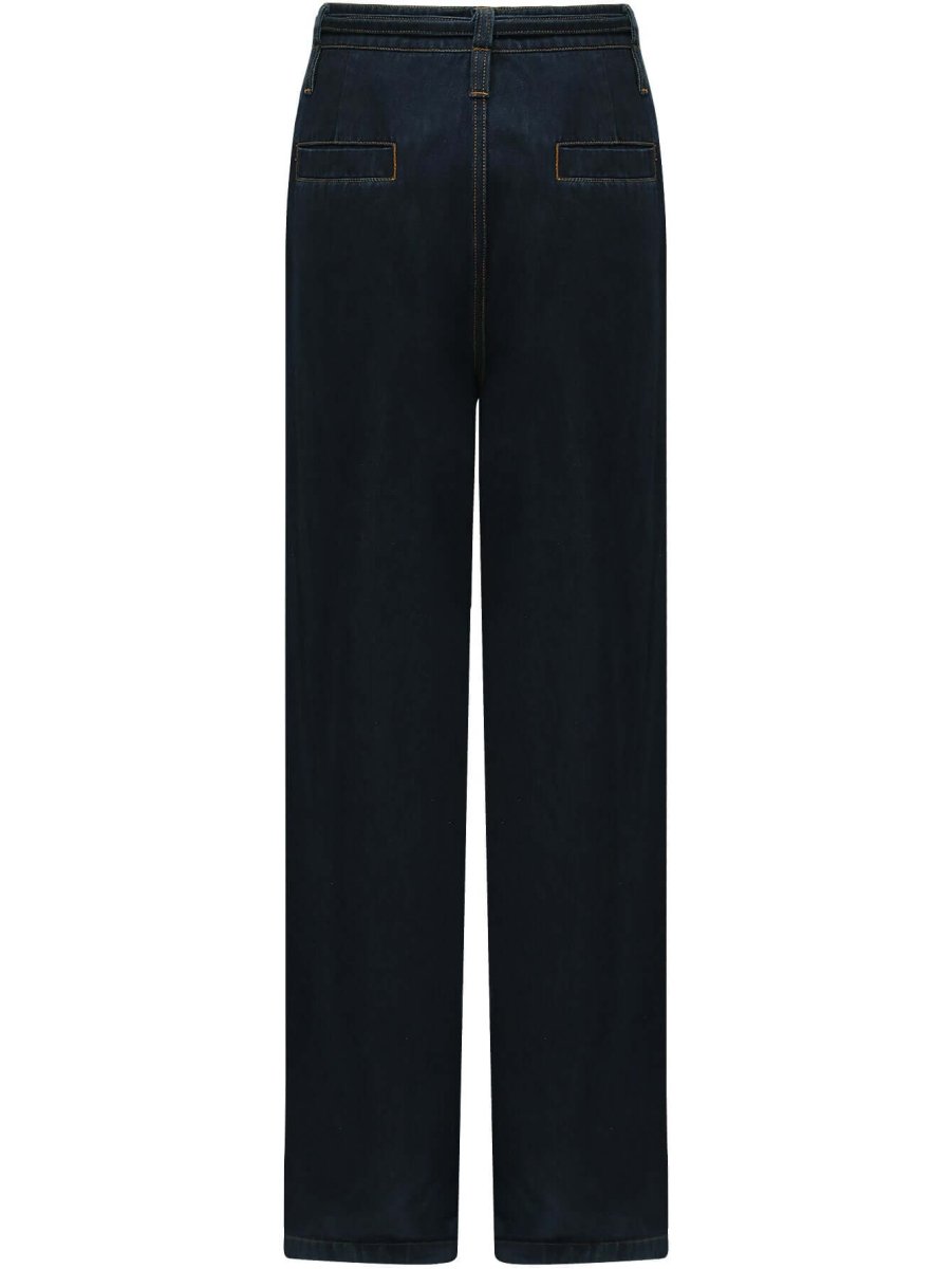 High-Waisted Straight Leg Jeans in Navy-4