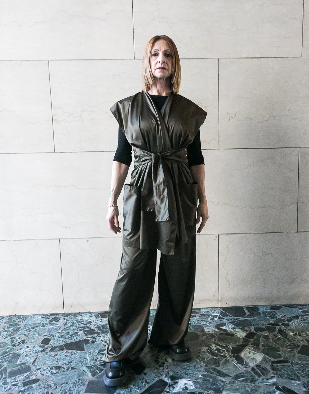Adjustable Vest with Belt - Black/Olive/Ocra Newlife-9