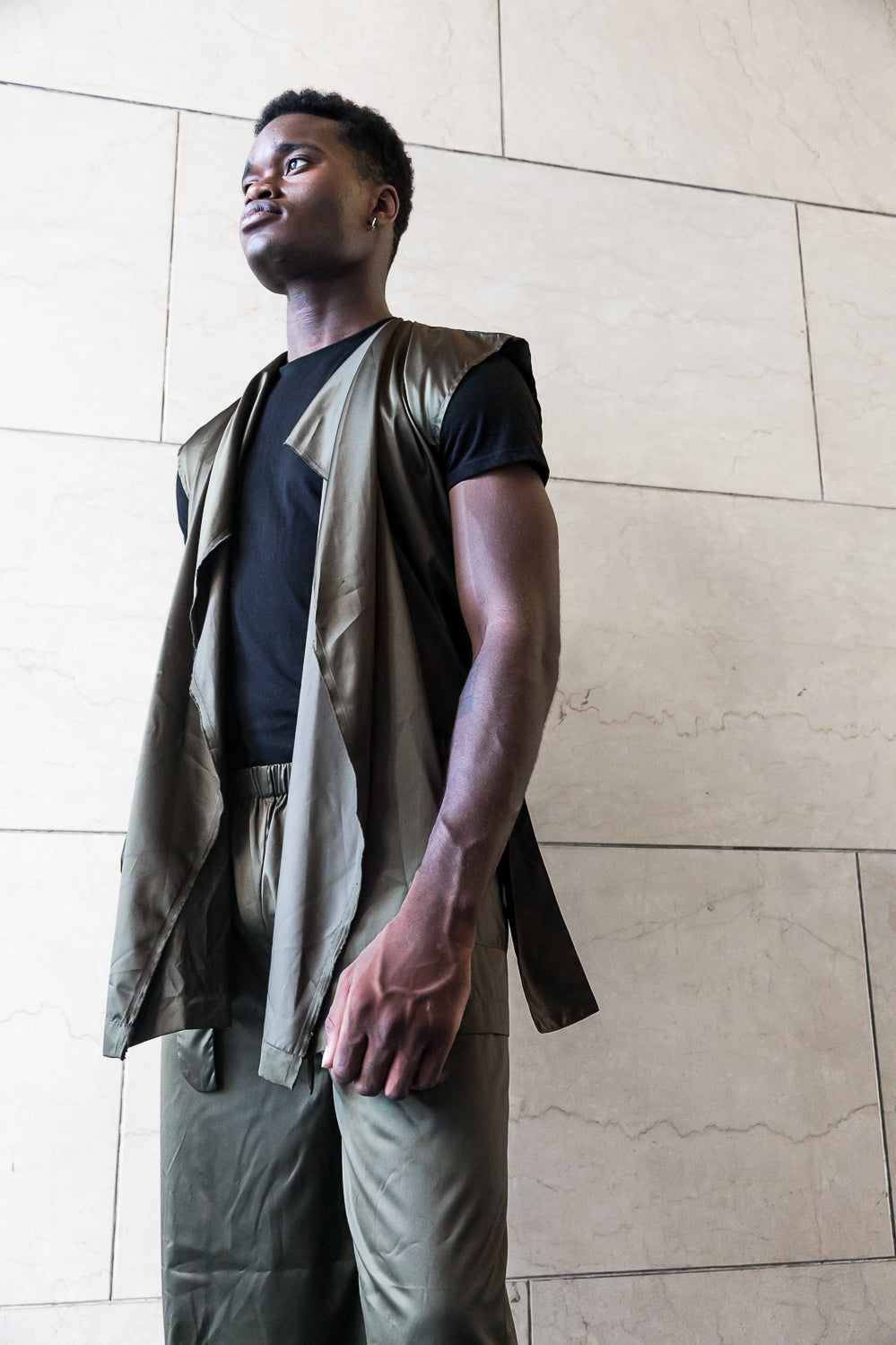 Adjustable Vest with Belt - Black/Olive/Ocra Newlife-6