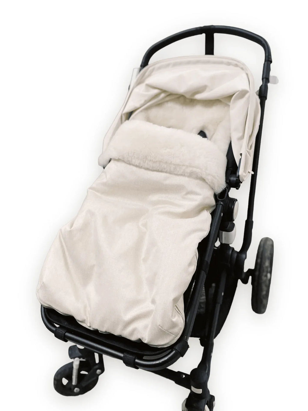 White Natural Sheepskin Stroller Sleeping Bag-0