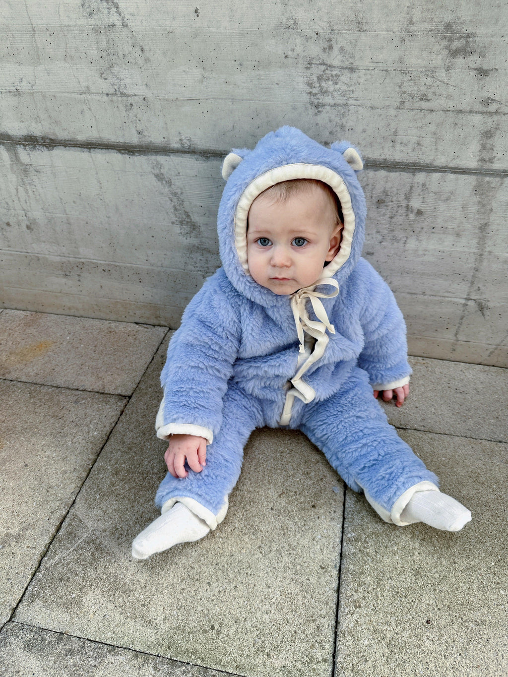 Baby/Kid Virgin Wool Overall - Blue-1