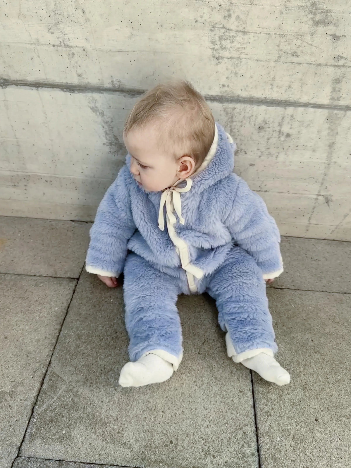 Baby/Kid Virgin Wool Overall - Blue-3