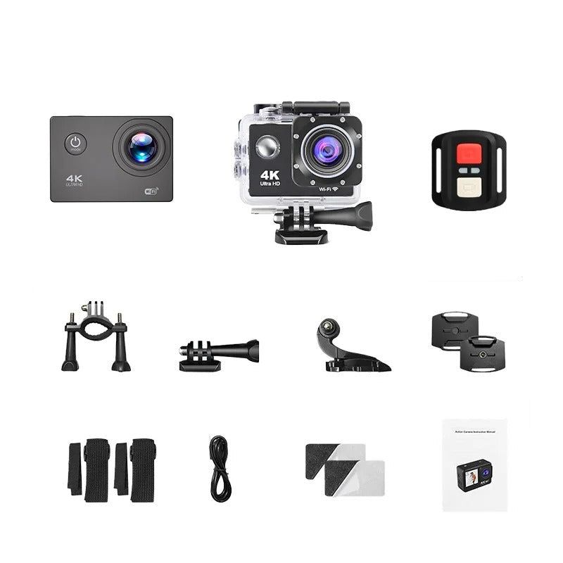 4K Sports Action Camera with WiFi Mini Cam Black-0