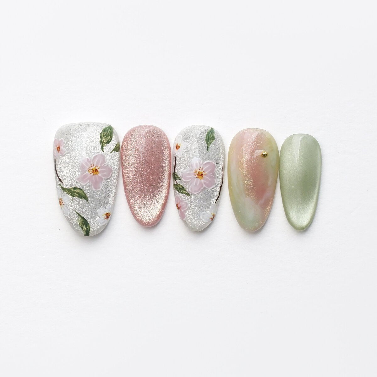 Jasmine Peach 3D Press-On Nails-0
