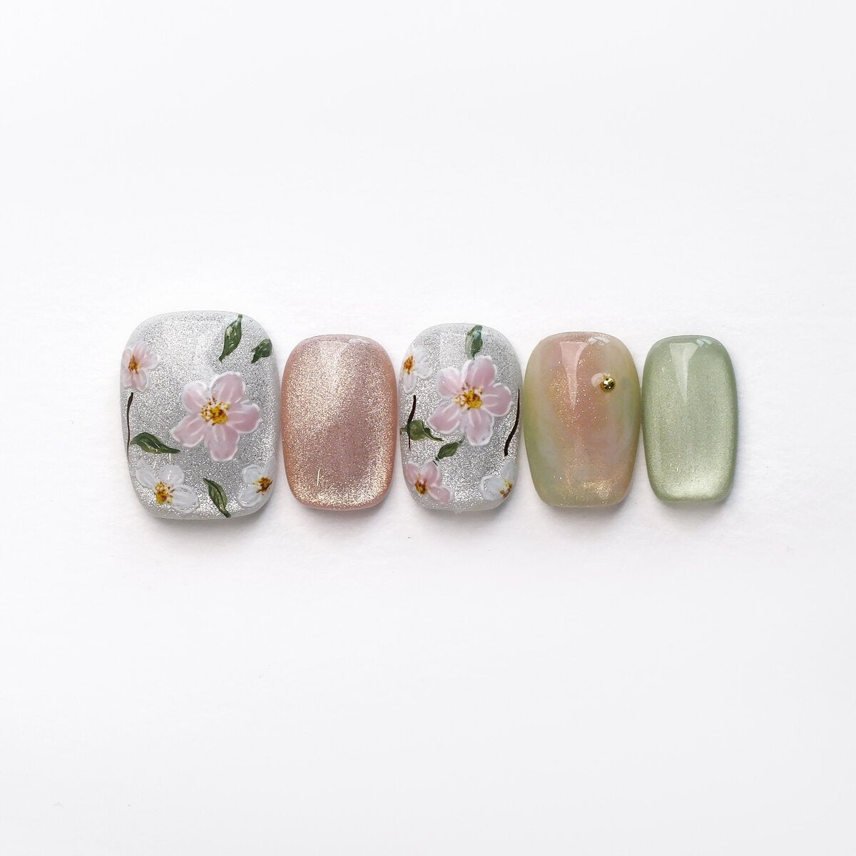 Jasmine Peach 3D Press-On Nails-2