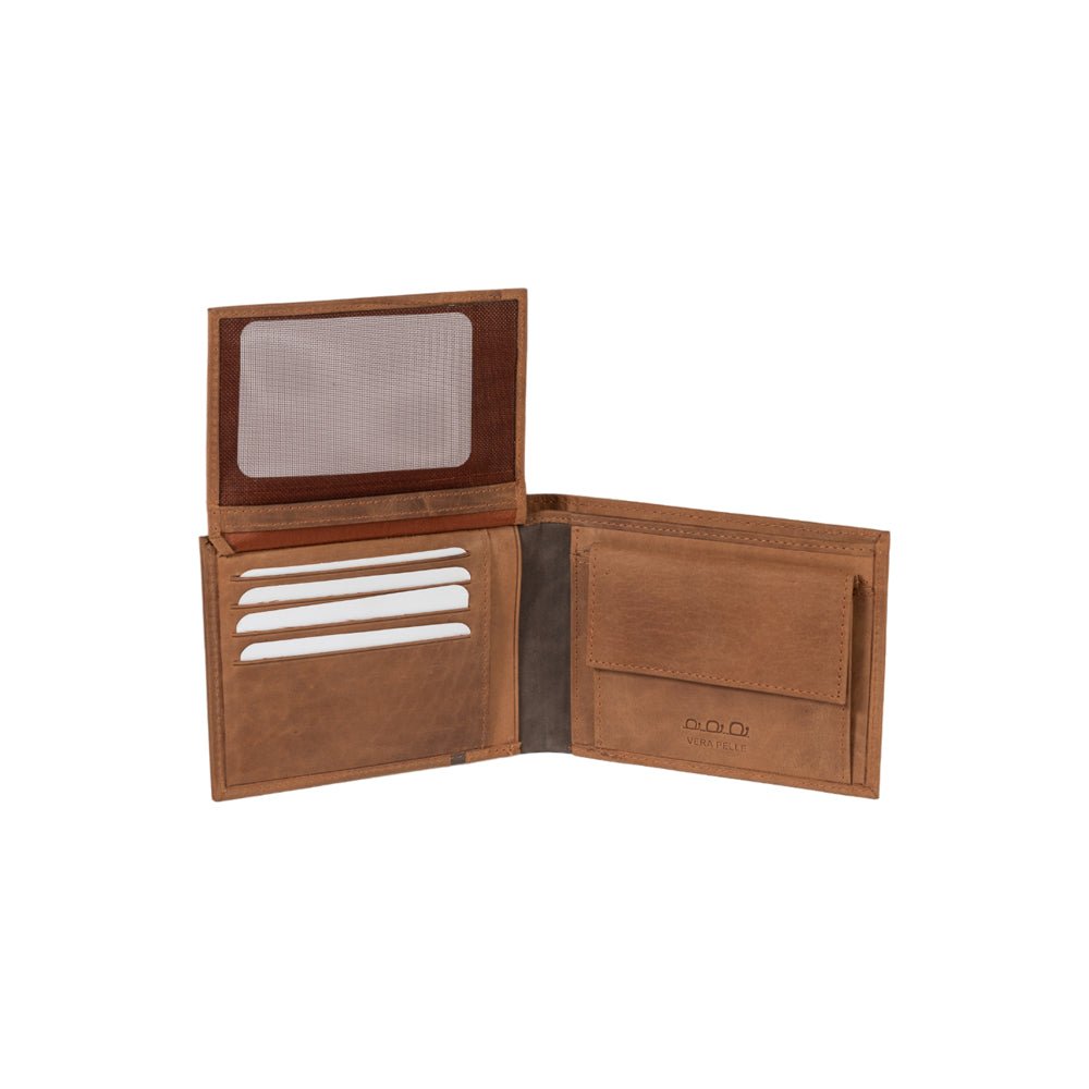 K12220UB | Portafogli Uomo in Vera Pelle pieno fiore, Naked. Colore Cuoio. Protezione RFID. Dimensioni da chiuso: cm 11,5 x 8,3 x 2. Confezione: Scatola regalo fondo/coperchio - Mio NEGOZIO 🌹💐Kaili moodKaili mood