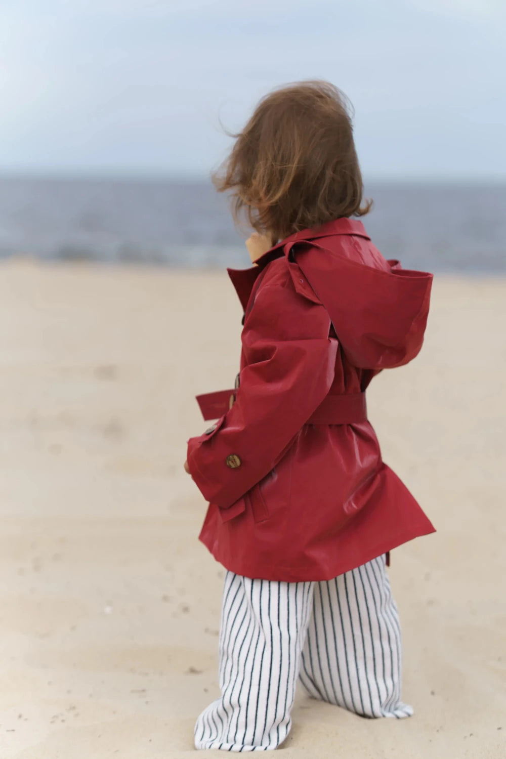 Kid's Trench Coat - Burgundy Red - Cotton - Mio NEGOZIO 🌹💐MellowConceptStoreMellowConceptStore