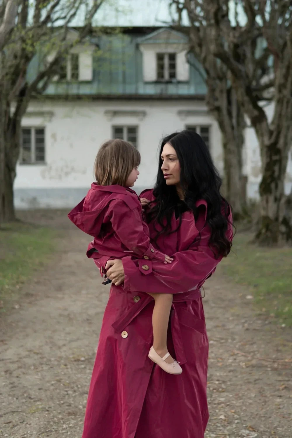 Kid's Trench Coat - Burgundy Red - Cotton - Mio NEGOZIO 🌹💐MellowConceptStoreMellowConceptStore