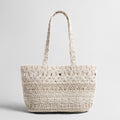 Macramé Woven Tote Bag – Handcrafted Cotton Rope Shoulder Bag with Inner Zipper Pouch-0