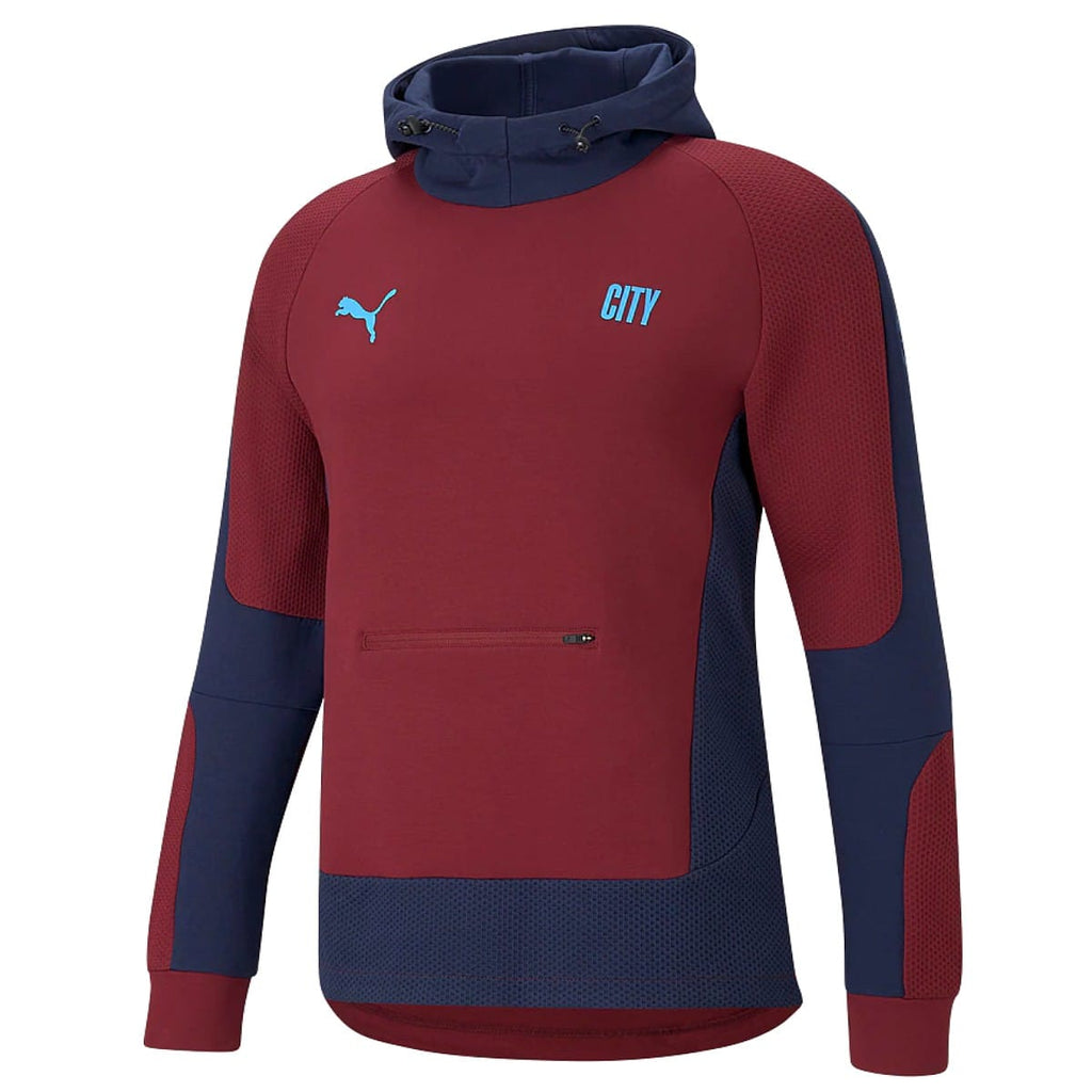 Manchester City Evostripe hooded presentation tracksuit 2021 red - Puma-2