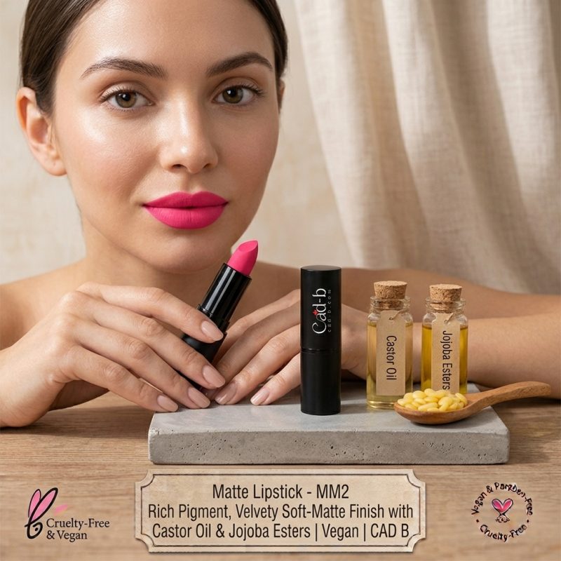 Matte Lipstick - MM2 | Rich Pigment, Velvety Soft-Matte Finish with Castor Oil & Jojoba Esters | Vegan | CAD B - Mio NEGOZIO 🌹💐Cad bCad b