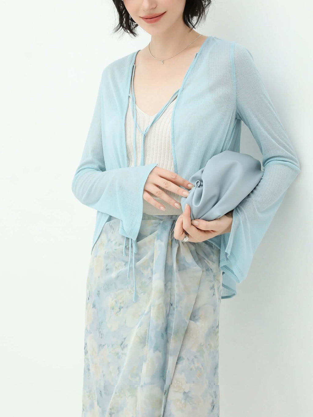 Muted Floral Tie-Dye Wrap Around Skirt-2
