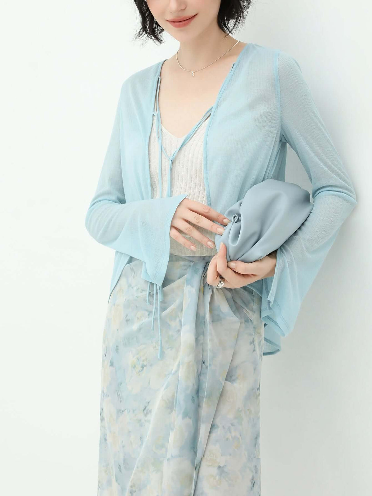 Muted Floral Tie-Dye Wrap Around Skirt-2