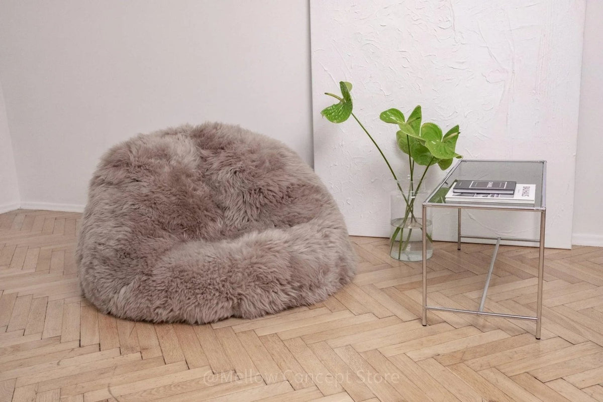 Natural Sheepskin Beanbag - Greige - Mio NEGOZIO 🌹💐MellowConceptStoreMellowConceptStore
