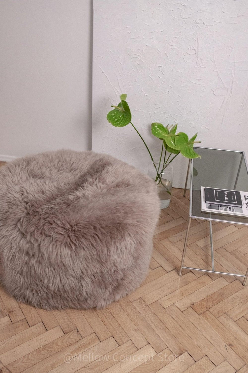 Natural Sheepskin Pouf / Ottoman - Greige - Mio NEGOZIO 🌹💐MellowConceptStoreMellowConceptStore