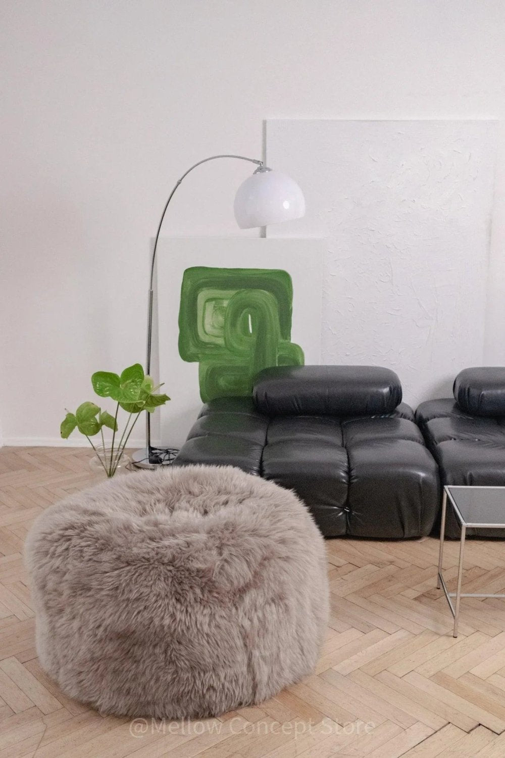 Natural Sheepskin Pouf / Ottoman - Greige - Mio NEGOZIO 🌹💐MellowConceptStoreMellowConceptStore