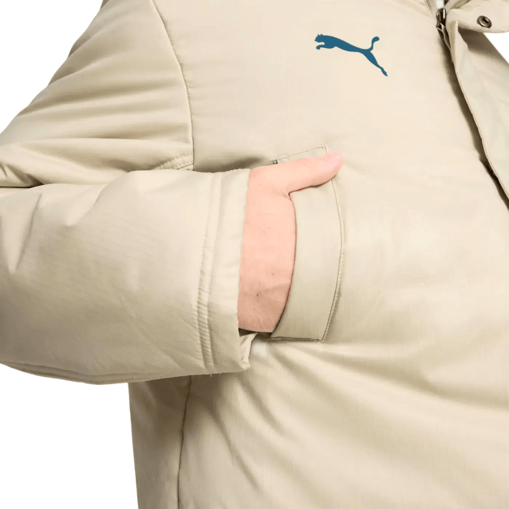 Olympique Marseille light gold padded bench jacket 2024/25 - Puma-4