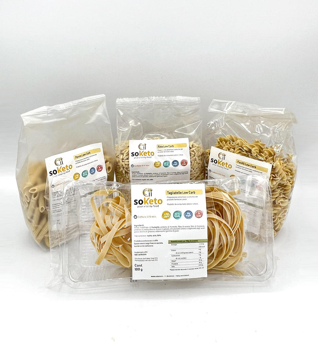 "ALL IN KETO TASTING BOX" Pasta, bread, pizza, desserts, Low Carb Protein Ketogenic