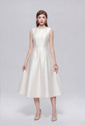 Pearl-Trimmed Sleeveless Fit-and-Flare Midi Dress-0