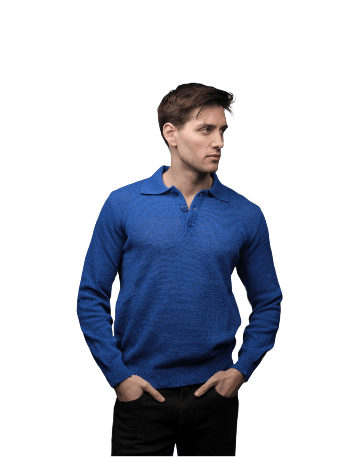 Polo Uomo Manica Lunga Lana Merino Sopravissana - Filiera Corta-2