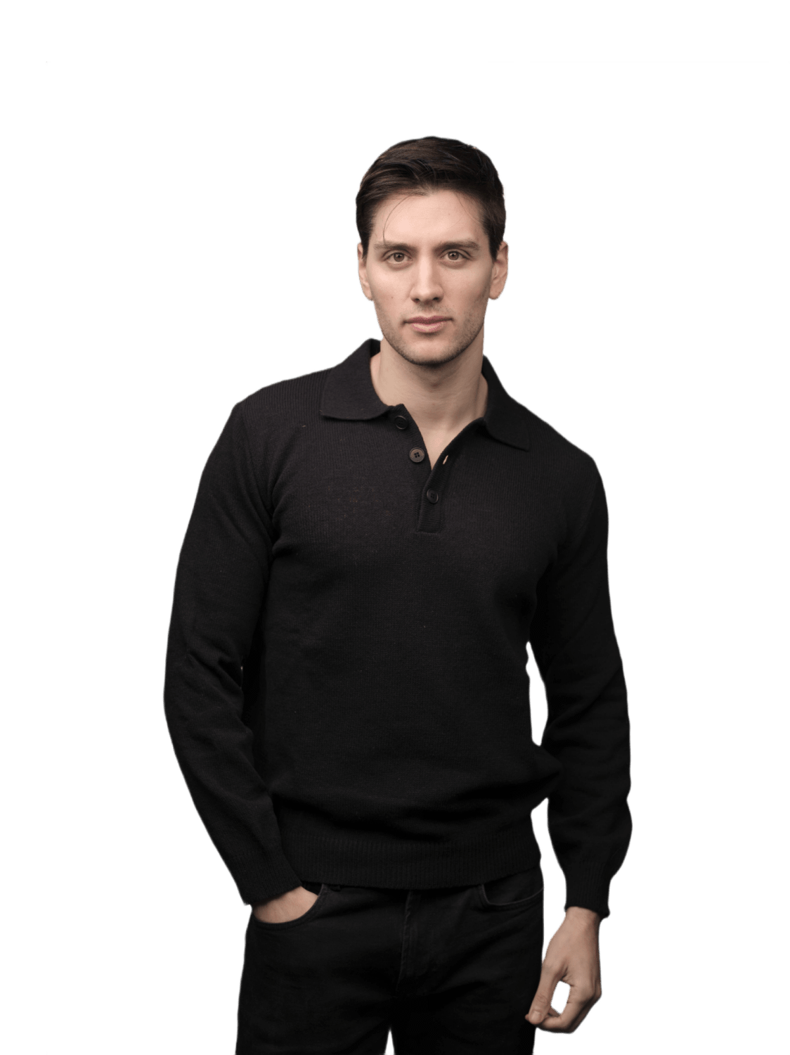 Polo Uomo Manica Lunga Lana Merino Sopravissana - Filiera Corta - Mio NEGOZIO 🌹💐LanaioliLanaioli