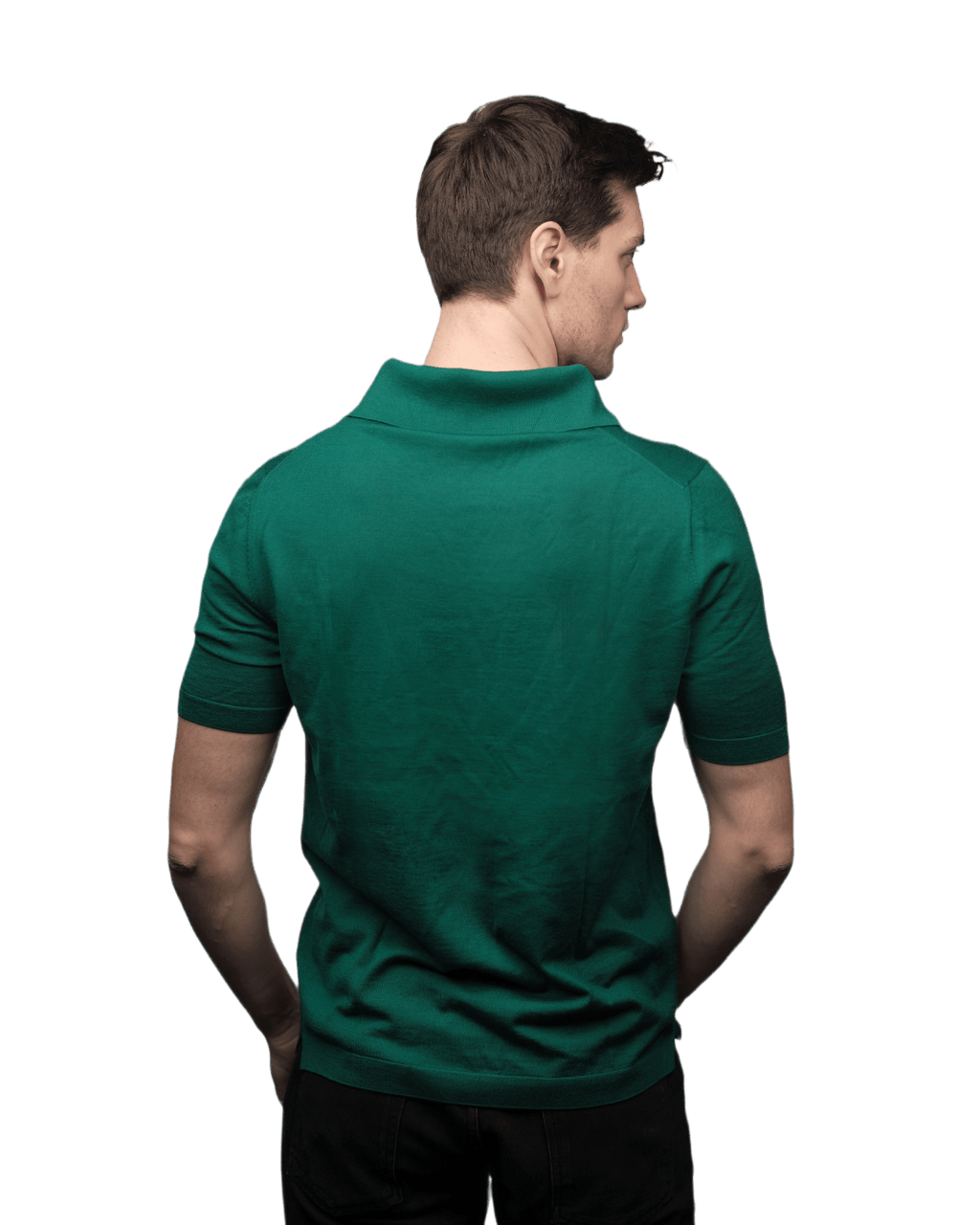 Men's Short-Sleeved Polo Shirt in Pure Extrafine Merino Wool-1