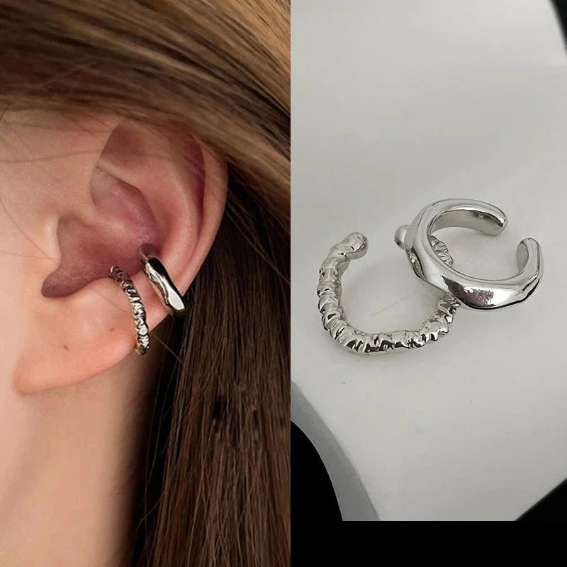 Punk Irregular Geometric Ear Cuff Earrings for Women Non-Piercing Metal Ear Clip Earring Fake Cartilage Fashion Jewelry Party - Mio NEGOZIO 🌹💐MAIDEN-ARTMAIDEN-ART