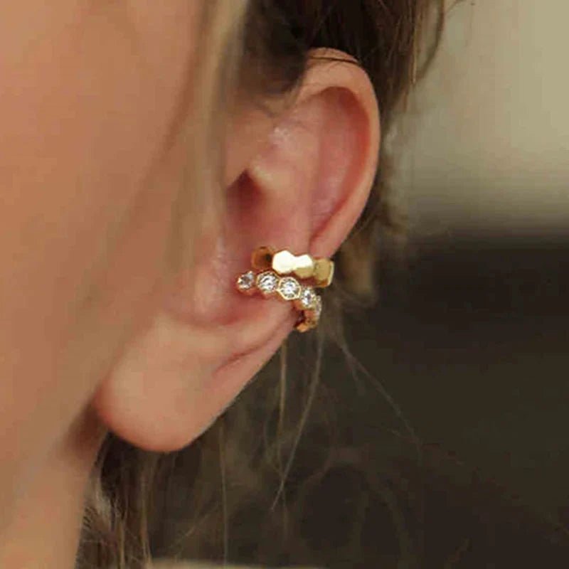 Punk Irregular Geometric Ear Cuff Earrings for Women Non-Piercing Metal Ear Clip Earring Fake Cartilage Fashion Jewelry Party - Mio NEGOZIO 🌹💐MAIDEN-ARTMAIDEN-ART