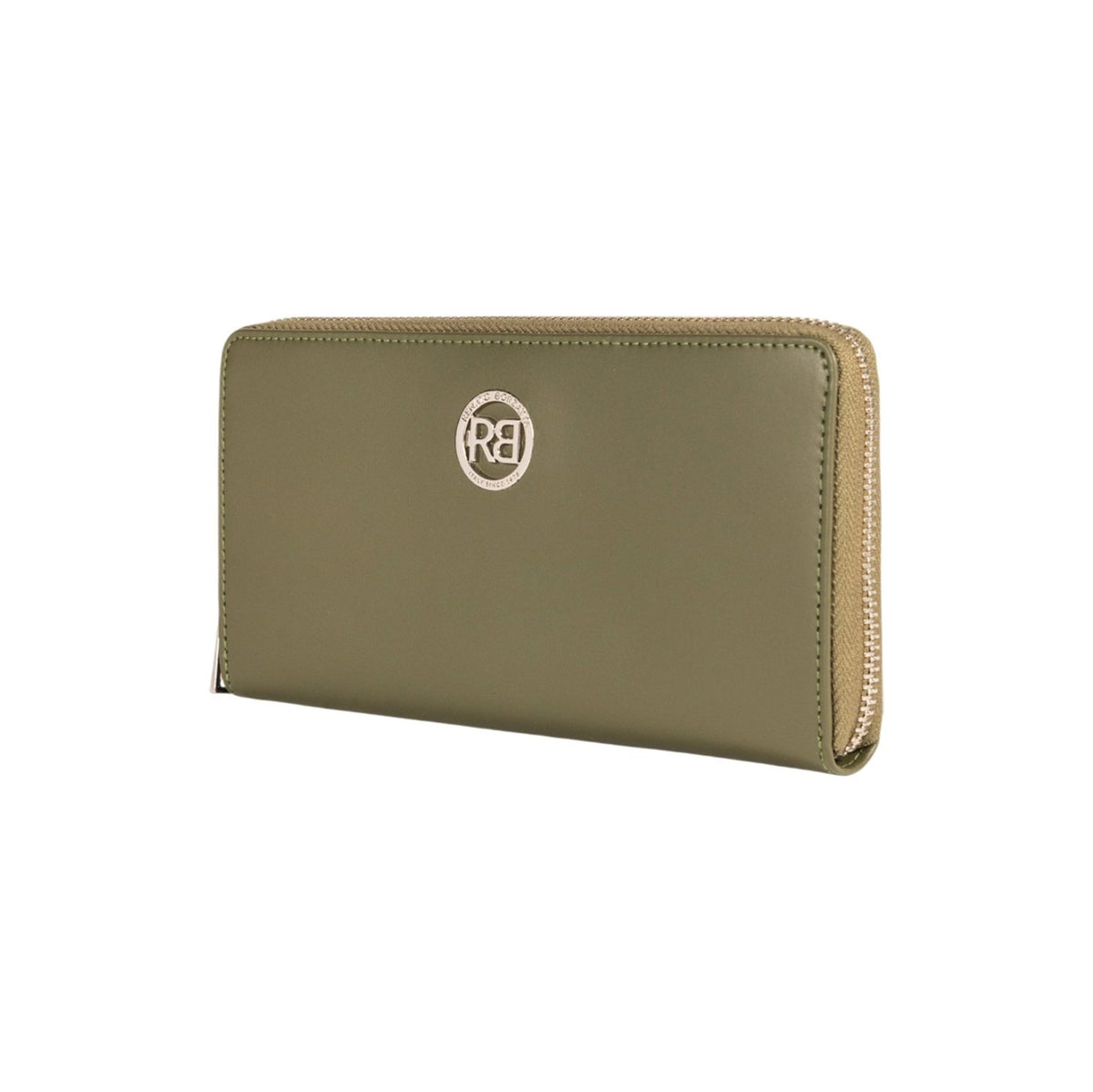 RB1084SE | Women's zippered wallet made in Italy in smooth, matte genuine leather. Color: Green. Dimensions: 20 x 10 x 2.5 cm. - Mio NEGOZIO 🌹💐RENATO BORZATTA - Italy since 1978 -RENATO BORZATTA - Italy since 1978 -