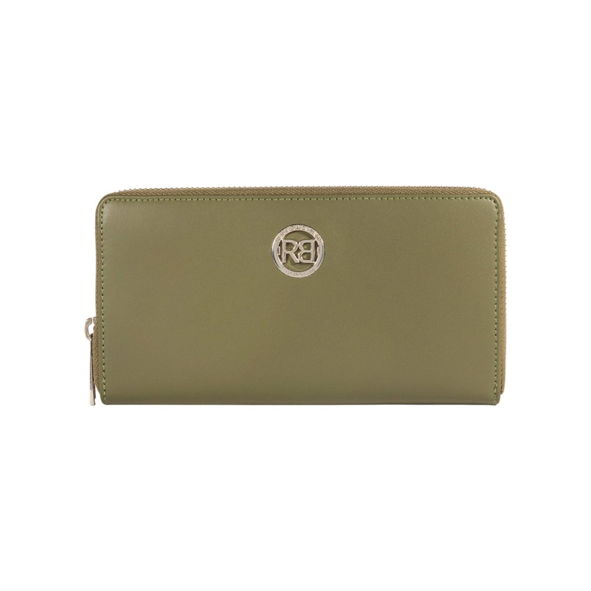 RB1084SE | Women's zippered wallet made in Italy in smooth, matte genuine leather. Color: Green. Dimensions: 20 x 10 x 2.5 cm. - Mio NEGOZIO 🌹💐RENATO BORZATTA - Italy since 1978 -RENATO BORZATTA - Italy since 1978 -