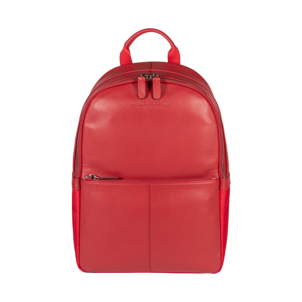 RB2001V | Zaino Porta Netbook/Tablet in Nylon/Vera Pelle, con leggera grana. Chiusura con lampo e spallacci regolabili - Colore Rosso - Dimensioni: cm 27 x 38 x 14. Confezione: Sacchetto Tessuto non Tessuto - Mio NEGOZIO 🌹💐RENATO BORZATTA - Italy since 1978 -RENATO BORZATTA - Italy since 1978 -