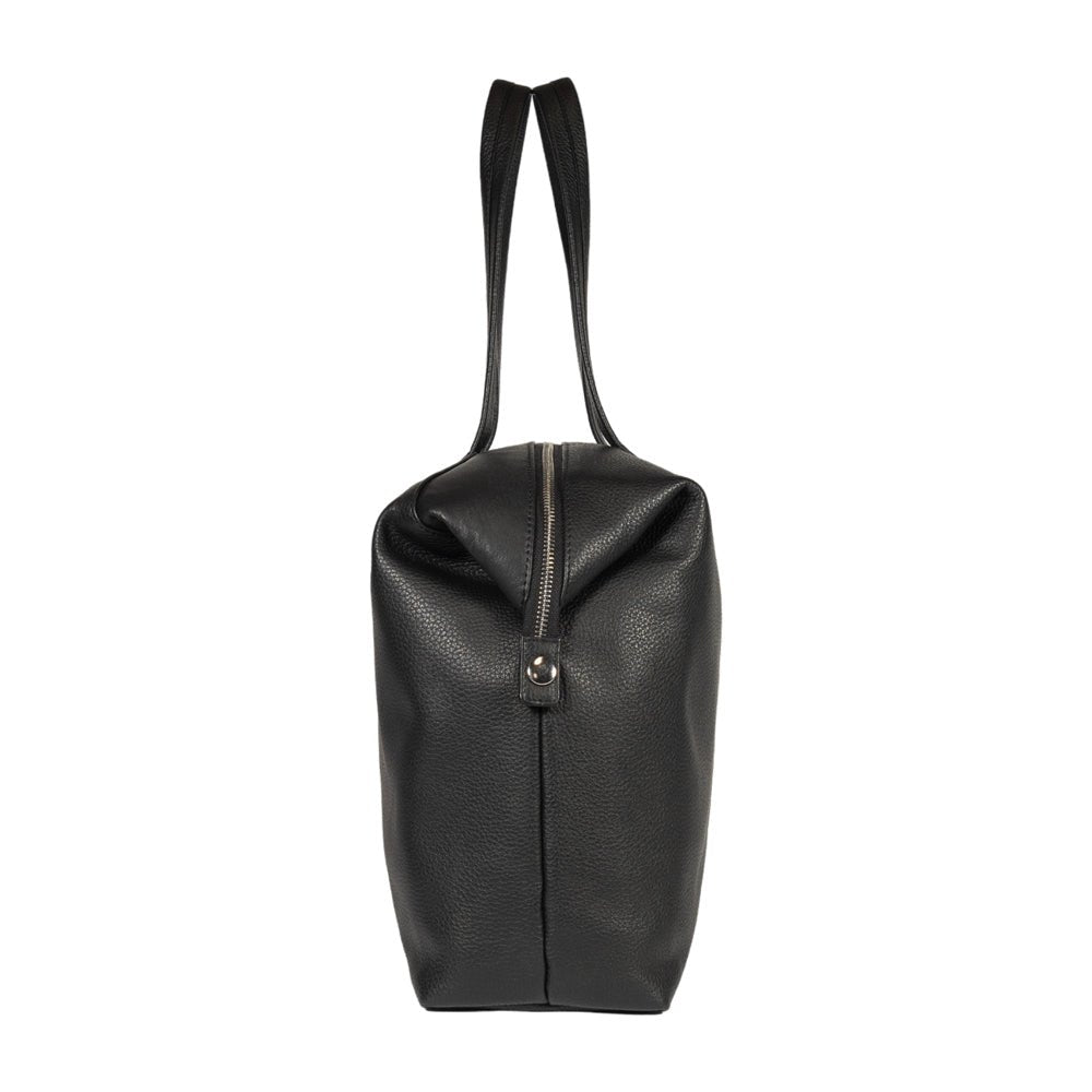 RB2004A | Borsa Shopping Trasformabile in Bauletto in Vera Pelle pieno fiore, grana dollaro/leggera. Doppio manico. Colore Nero. Dimensioni: cm 43 x 36 x 14. Confezione: Sacchetto in Tessuto non Tessuto - Mio NEGOZIO 🌹💐RENATO BORZATTA - Italy since 1978 -RENATO BORZATTA - Italy since 1978 -