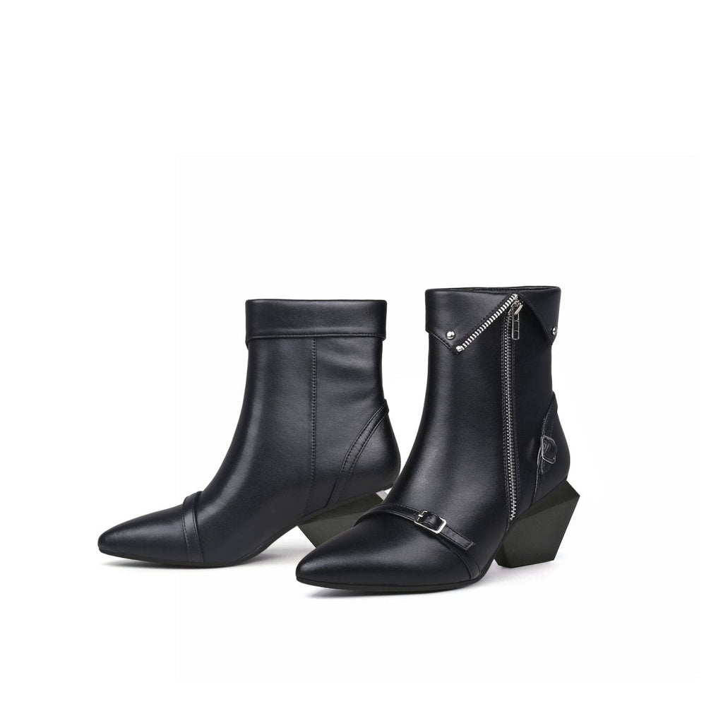 Rocking Side-zip Black Boots-4