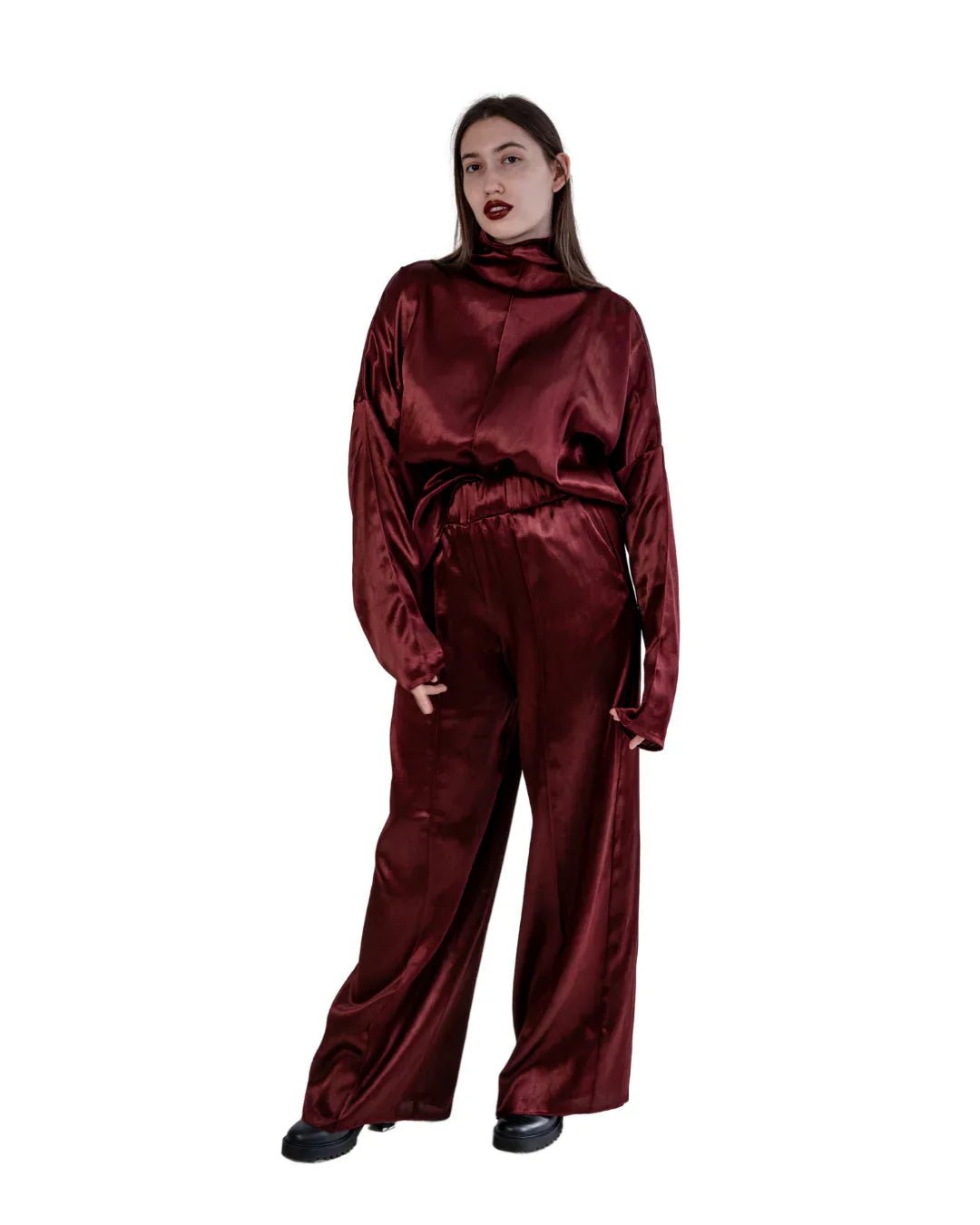 Silk/Cotton Clothing Set - Burgundy - Mio NEGOZIO 🌹💐ZUBEKZUBEK