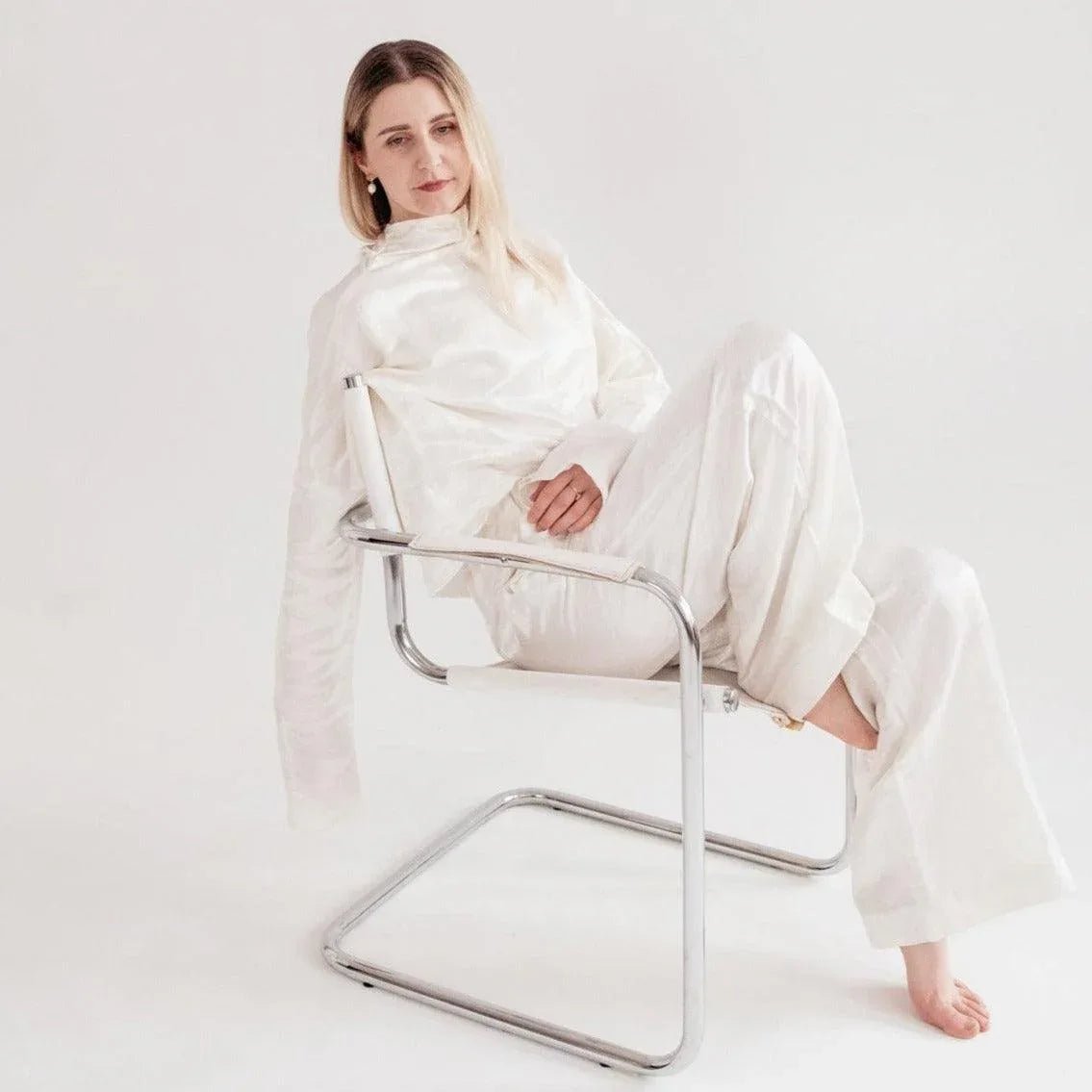 Silk/Linen Clothing Set - White - Mio NEGOZIO 🌹💐ZUBEKZUBEK