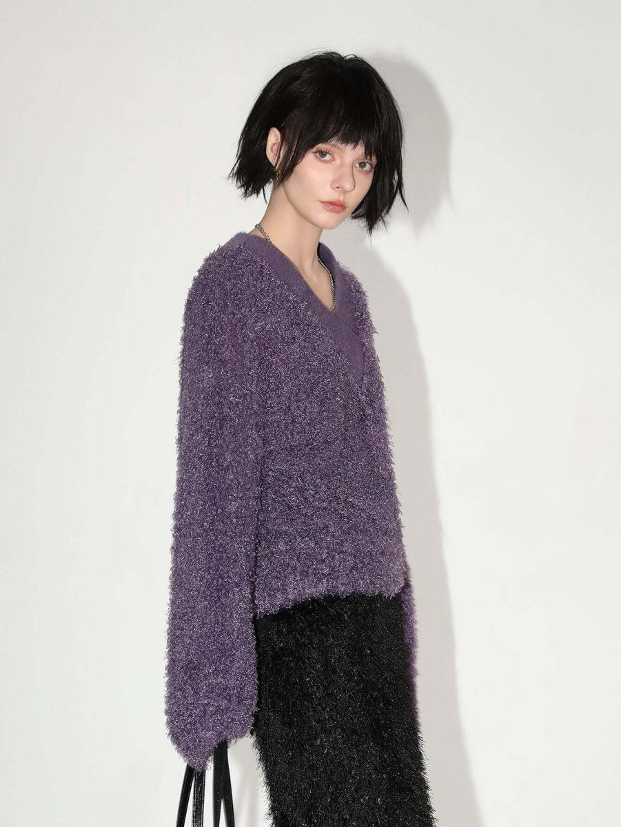 Soft Warm Purple Swearter-0