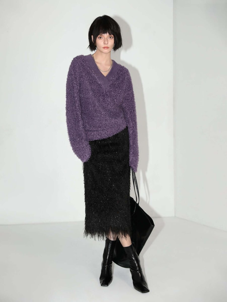 Soft Warm Purple Swearter-1