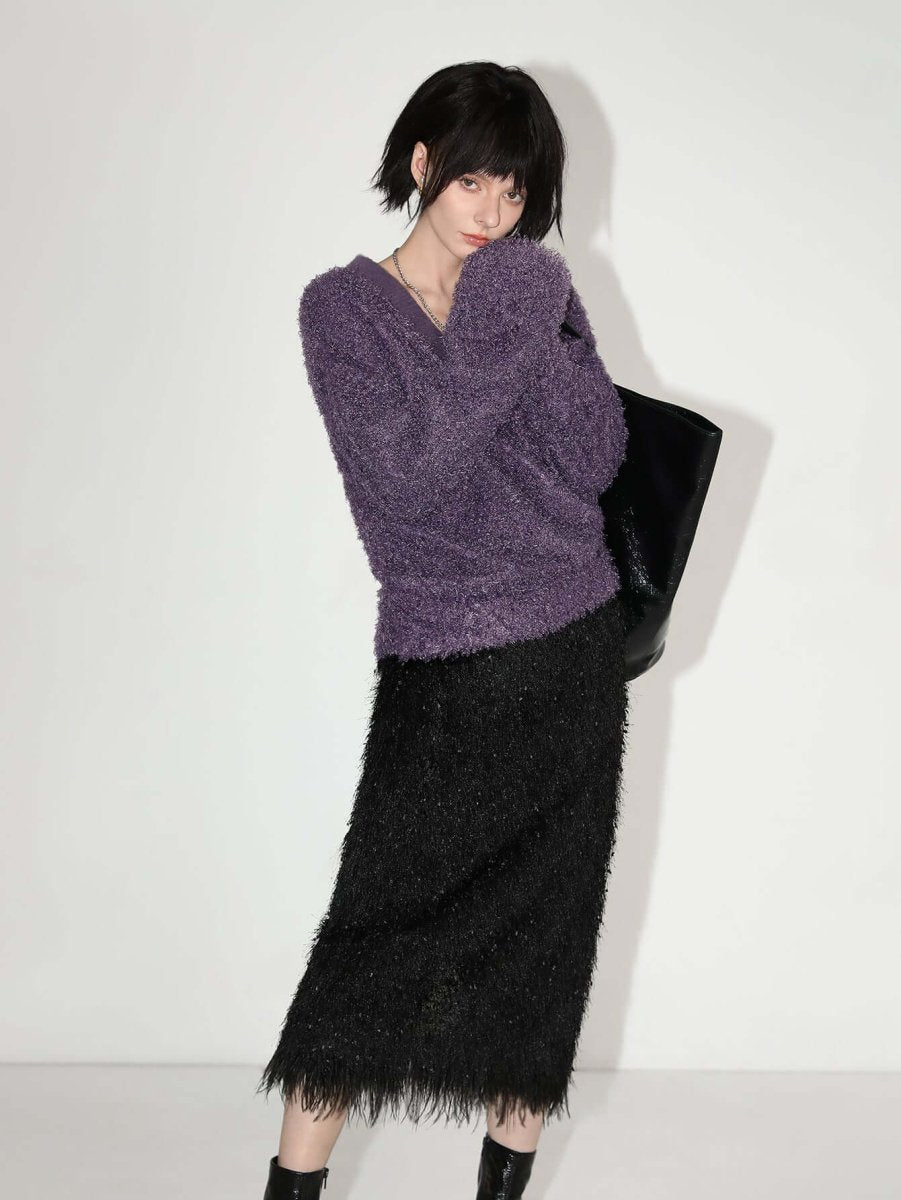Soft Warm Purple Swearter-2