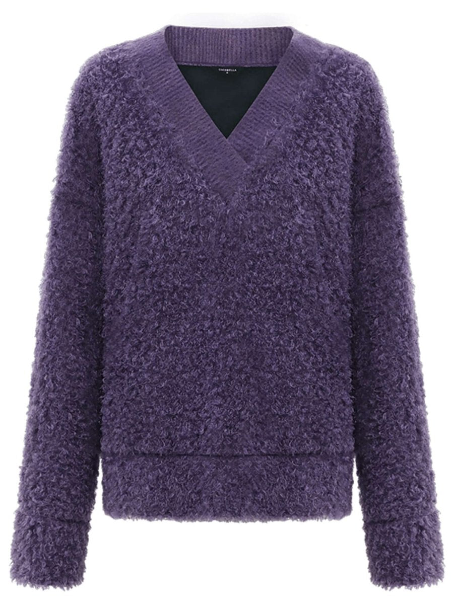 Soft Warm Purple Swearter-3