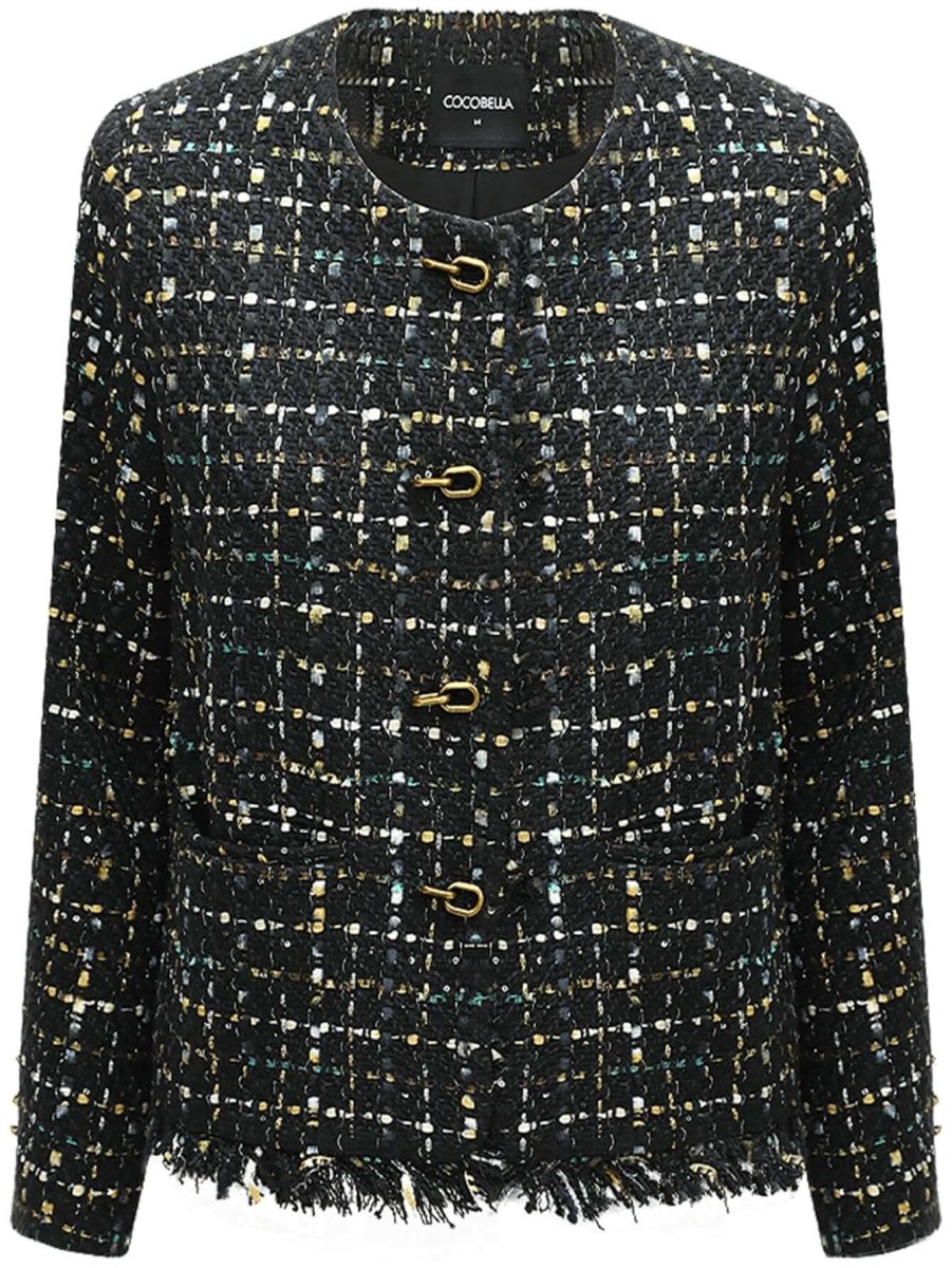 Sophisticated Fringe-Edged Tweed Jacket-3