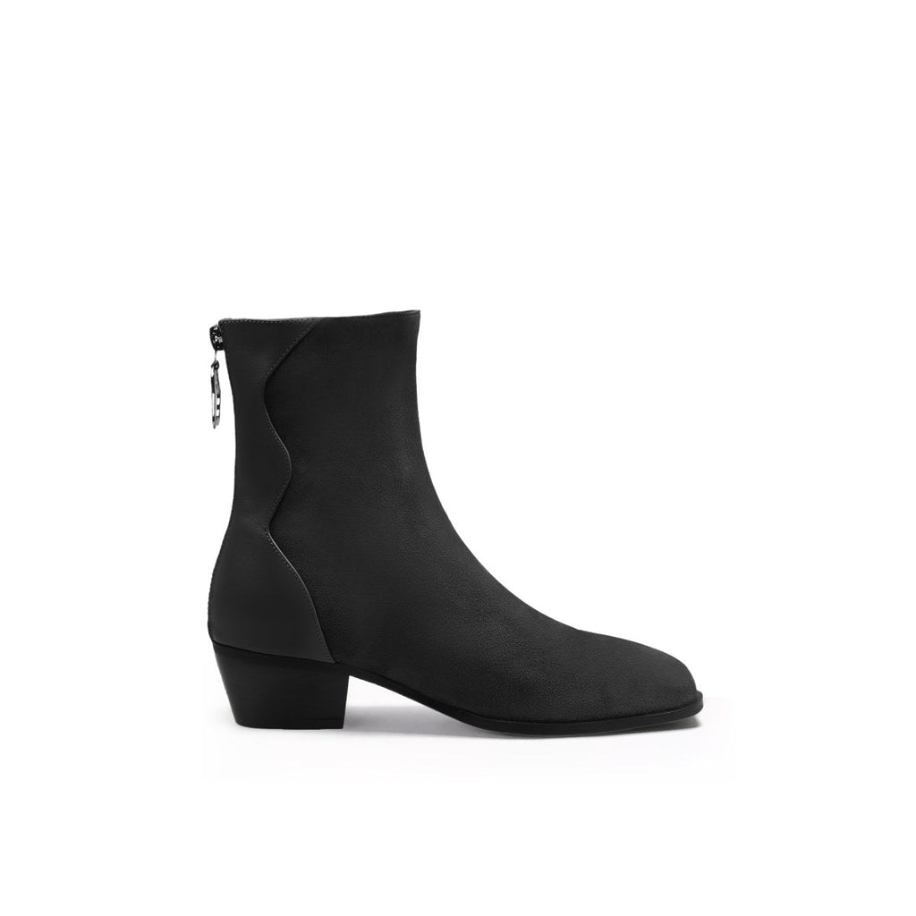 Stylish Suede Block Heel Boots-2